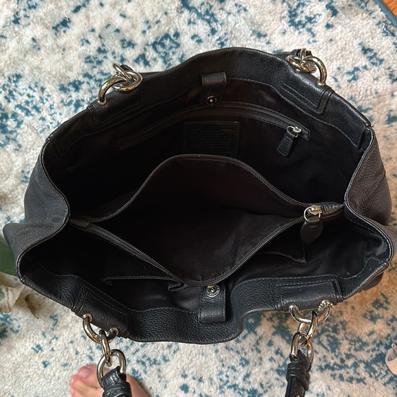 Vintage Black Leather Coach Tote - Picture 2 of 5